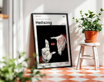 Hellsing Anime Poster: Minimalist Manga Art Print