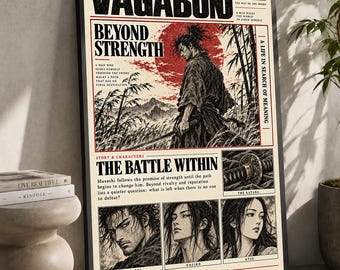 Vagabond Anime Poster: Minimalist Manga Art Print