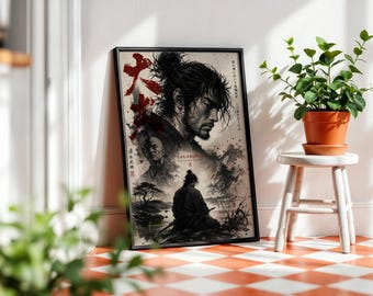 Vagabond Anime Poster: Minimalist Manga Art Print