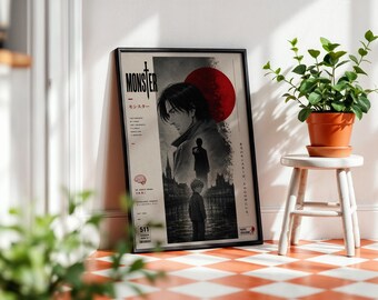 Minimalist Monster Anime Print: Manga Poster, Matte Finish