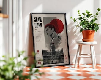 Slam Dunk Anime Poster: Minimalist Manga Print