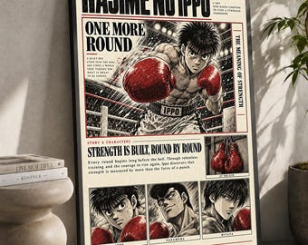 Hajime No Ippo Anime Poster: Minimalist Manga Art Print