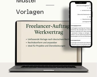 Freelancer Work Contract (DE) – Sample Contract for the Self-Employed | Editable | Word/PDF