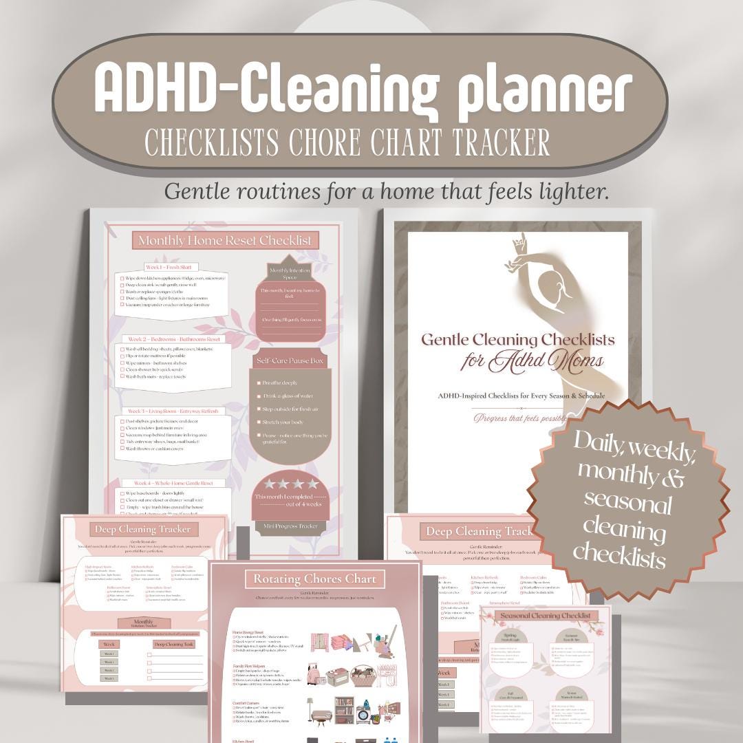 ADHD Cleaning Checklist Planner Bundle: Chore Charts, Checklists (PDF ...