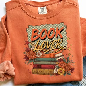 Book Lover PNG, Retro Fall Book Stack & Floral Reading Design, Cozy Bookworm Sublimation, Reading Shirt PNG, Digital Download
