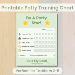Potty Training Reward Chart | Toddler Potty Training Printable | Weekly Behavior Reward Tracker