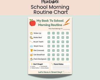 Ochtendroutine voor kinderen bij de start van het schooljaar: printbare checklist voor peuters