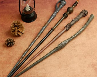 Halloween Handmade Wizard Wand Props Play Collectible Wooden Wand Creativity Retro Holiday Gifts Cosplay