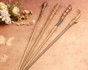 Retro Magic Wand Cosplay Props Halloween Creativity Peripherals Handmade Wooden Magic Stick Birthday Decoration