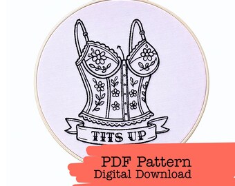 Tits Up Hand Embroidery Pattern