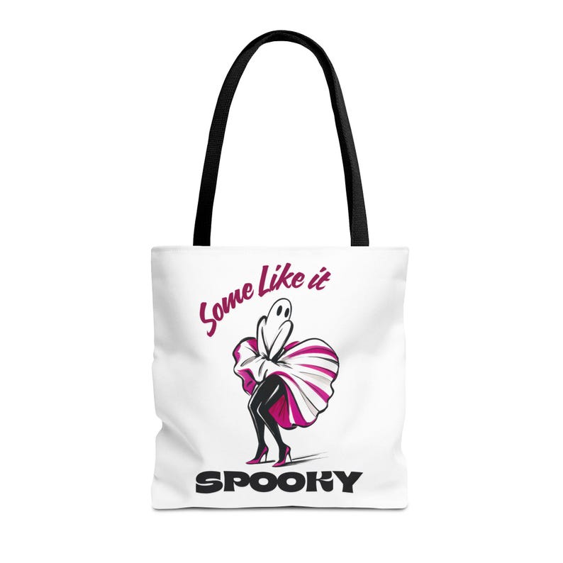 Marilyn Monroe Spooky Tote Bag: Halloween Accessory, Girly Whimsy Ghost Vibes, Some Like it Hot Movie, Gifts for Ghoul Friends image 2