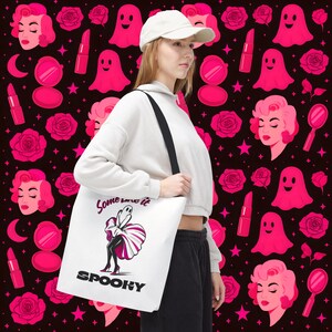 Marilyn Monroe Spooky Tote Bag: Halloween Accessory, Girly Whimsy Ghost Vibes, Some Like it Hot Movie, Gifts for Ghoul Friends image 4
