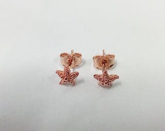 tropical starfish stud earrings rose pandora sterling