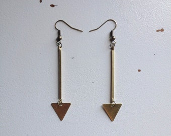 Triangle Drop Earrings, Gold Jewelry, Geometric Jewelry, Triangle Earrings, Modern Jewelry, Minimalist Jewelry, Gifts for Her