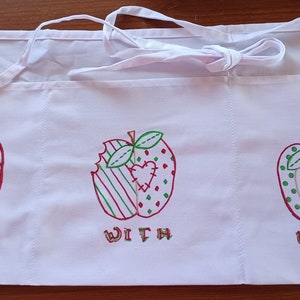Apple Theme Half Apron - Hand Painted
