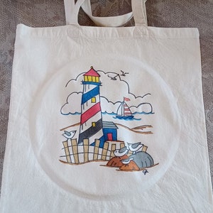 Tote Bag with Lighthouse Design