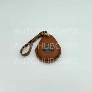Brown Leather Key Fob Cover for Harley-Davidson (2023 & Earlier)