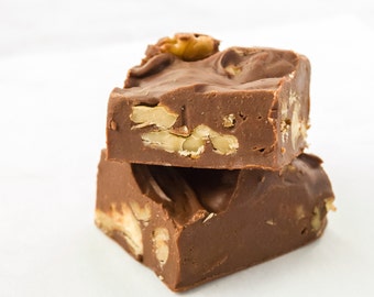 Nutty Walnut Fudge--Milk, Dark or White Chocolate Fudge--8 oz.