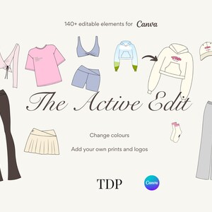 Activewear CAD Mockup Pack: 140+ Canva bearbeitbare Elemente