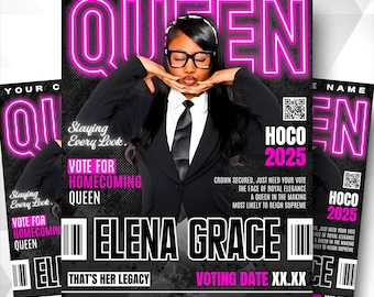 Homecoming Flyer, Vote Homecoming, HOCO Flyer, Homecoming King Flyer, Homecoming Class Campaign Flyer, Vote for Me Prom Flyer, DIY Canva