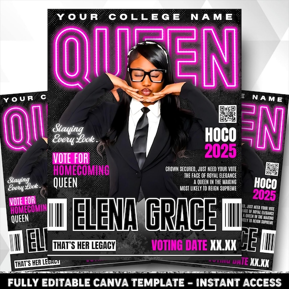 Homecoming Flyer, Vote Homecoming, HOCO Flyer, Homecoming King Flyer, Homecoming Class Campaign Flyer, Vote for Me Prom Flyer, DIY Canva