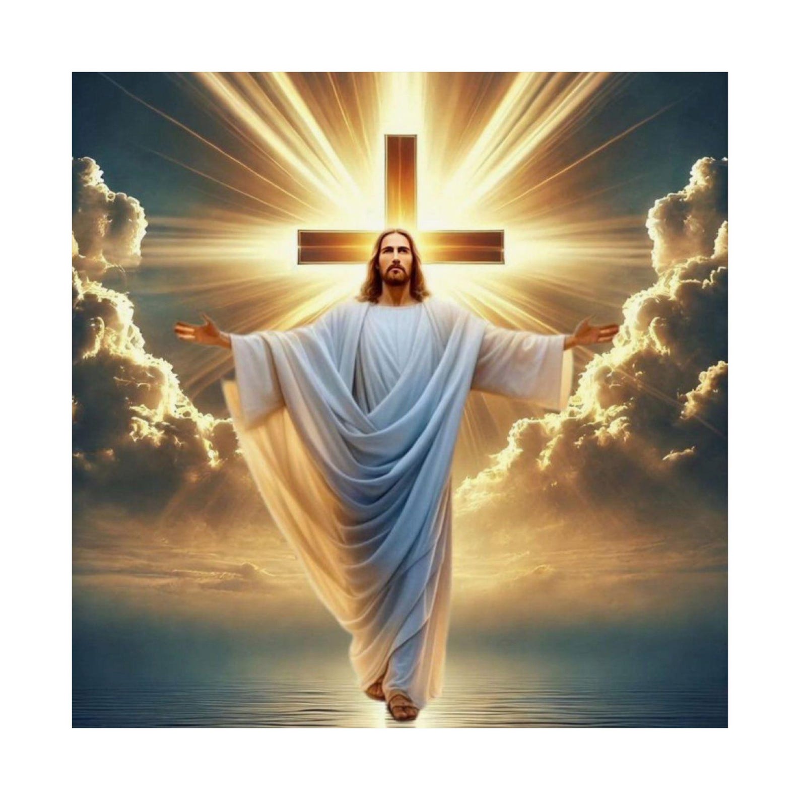 Jesus Rising Cross Poster | Matte Vertical Religious Wall Art - Etsy