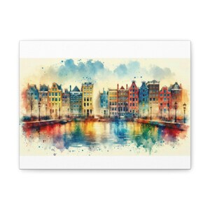 Vibrant Canvas Wall Art, Home Decor, Colorful City Landscape, Gift for Art Lovers, Living Room Artwork, Seasonal Decor