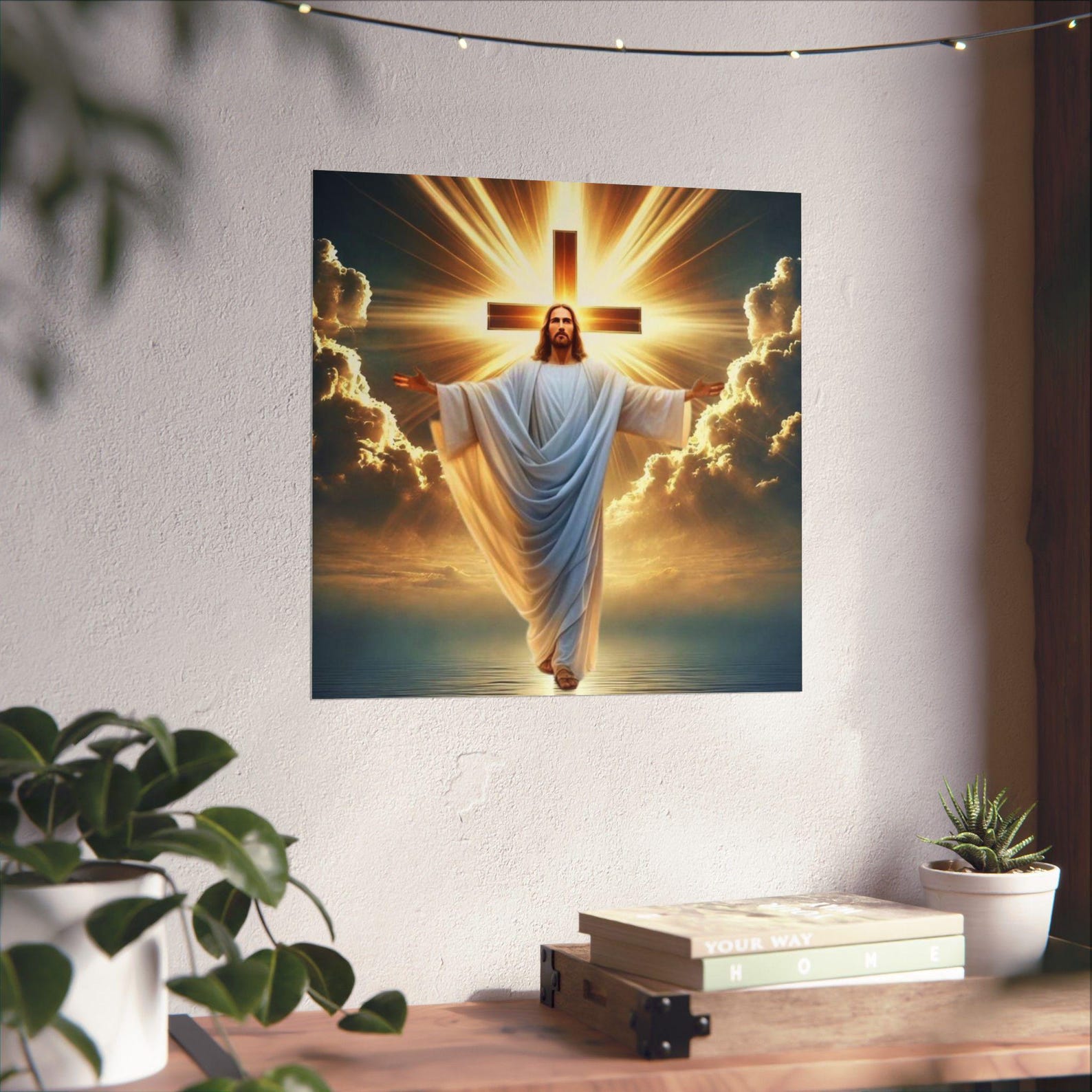 Jesus Rising Cross Jesus Rising Cross Poster | Matte Vertical Religious Wall Art - Etsy