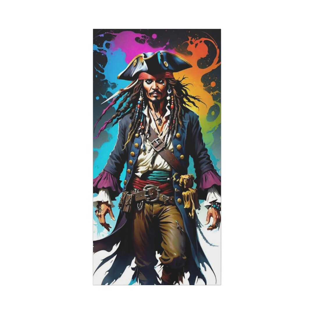 Colorful Pirate Captain Canvas - Etsy