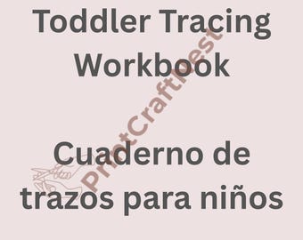 Toddler Tracing Workbook, Bilingual English Spanish, Ages 2-4 (Digital Download)