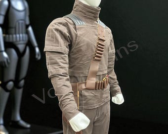 Traje de vuelo de Star Wars, disfraz de El Mandaloriano, traje de vuelo de Din Djarin, traje de cazarrecompensas y hombrera, cinturón de cuero de soldado, cinturón de cosplay
