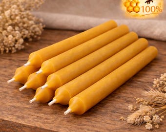 Bienenwachs Stabkerzen Set 10er 12er – Tafelkerzen Bienenwachs 17,5 cm | Nachfüllkerzen Tischkerzen Naturkerzen | Tischdeko Kerzen