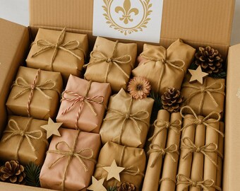 French Gift Box | 12-24 Surprises | Curated Gifts from France & Handmade Mini-Farm Items | Unique Christmas Gift for Family and Friends