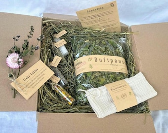 Herbal Bath Gift Set – Bath Soak with Herbs & Lemon Peel, Essential Oils Lavender, Lemon, Peppermint – Wellness, Foot Bath, Relaxation