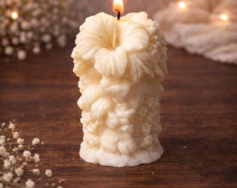 Ivory Blossom Candle Homecrafted