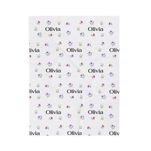 Baby Blanket - Wildflower Design and Name Personalization