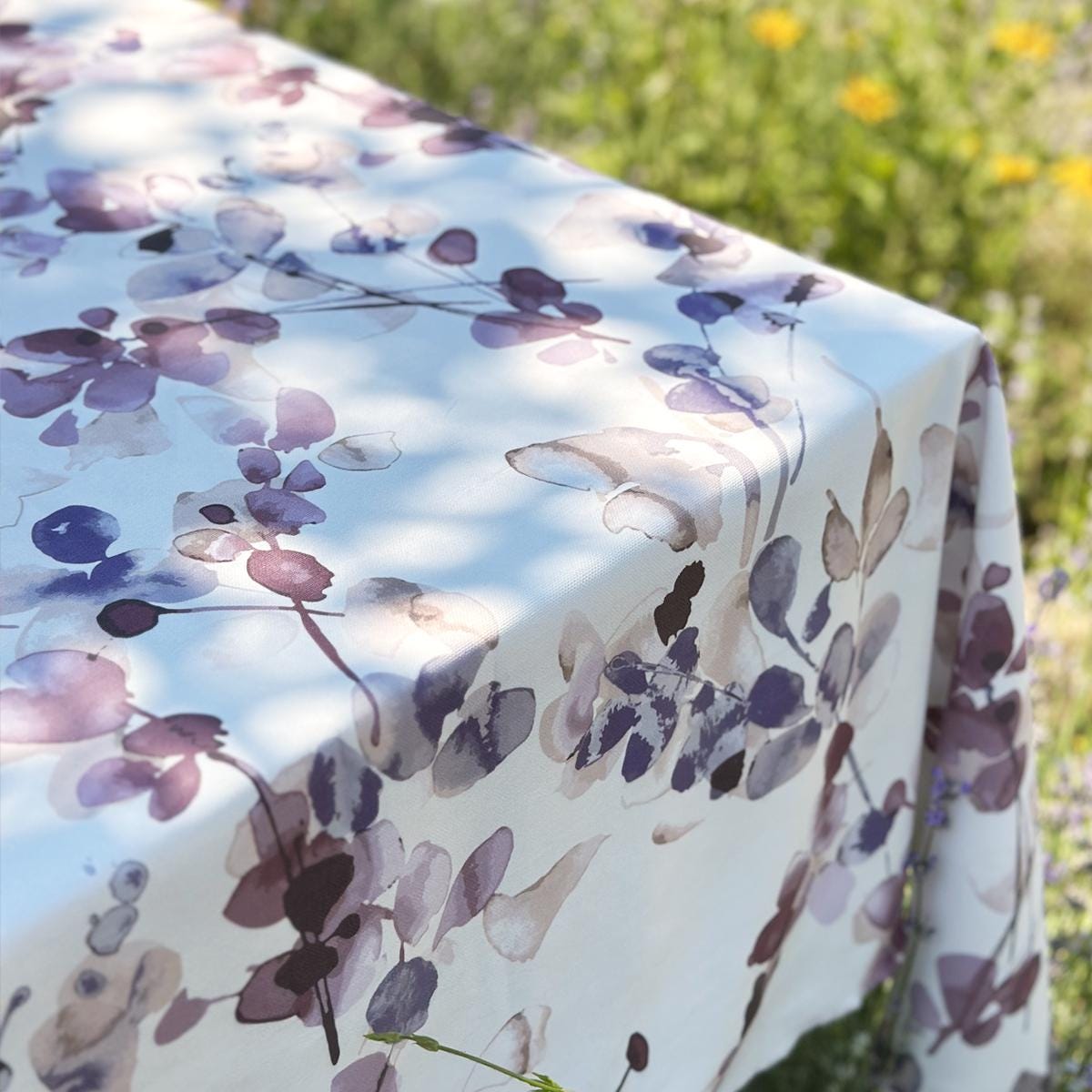 Nappe En Tissu Lavable - En Coton Et Polyester - Ovale - 180 X 140 Cm - Pour L'intérieur Et L'extérieur