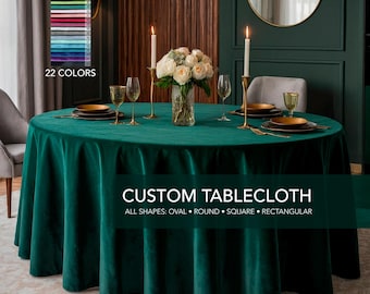 Custom Oval Velvet Tablecloth: Festive Wedding & Holiday Decor - 22 Colors