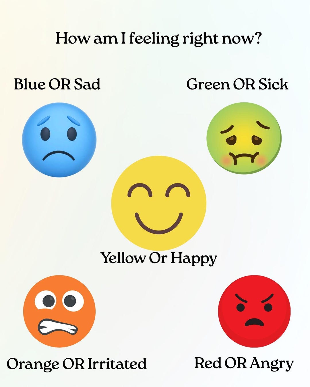 Autism Emotional Learning Chart, Visual Color Code for Leaning Emotions ...
