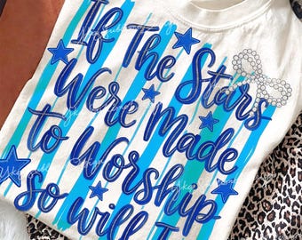 Si les étoiles étaient faites pour adorer PNG, conception de chemise chrétienne preppy, sublimation de la foi coquette nacre, téléchargement numérique de Jésus à la mode
