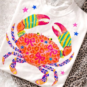 Preppy Summer Crab PNG, Trending Stripes PNG, Coastal Nautical Shirt Design, Girly Summer Png, Boutique Png, Funny Beach Png