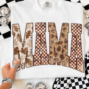 Varsity Fall Mama PNG, Checkered Mama Png, Retro Fall Mama Design, Preppy Mom Fall Png, Vintage Autumn Mama Design, Cozy Fall Sublimation image 4