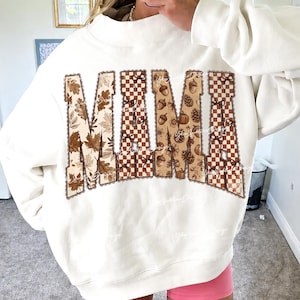 Varsity Fall Mama PNG, Checkered Mama Png, Retro Fall Mama Design, Preppy Mom Fall Png, Vintage Autumn Mama Design, Cozy Fall Sublimation image 7