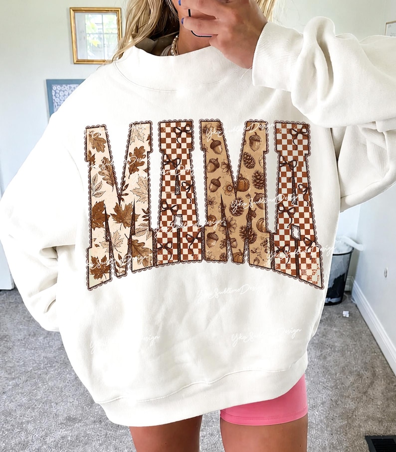 Varsity Fall Mama PNG, Checkered Mama Png, Retro Fall Mama Design, Preppy Mom Fall Png, Vintage Autumn Mama Design, Cozy Fall Sublimation image 7