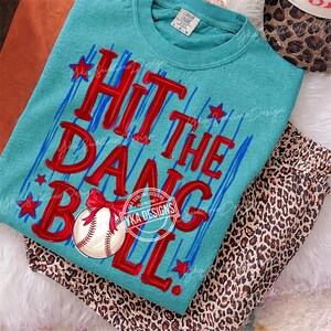 Preppy Coquette Baseball PNG, Hit The Dang Ball Diseño de sublimación, Stripes Baseball Mom Game Day Descarga digital imagen 7