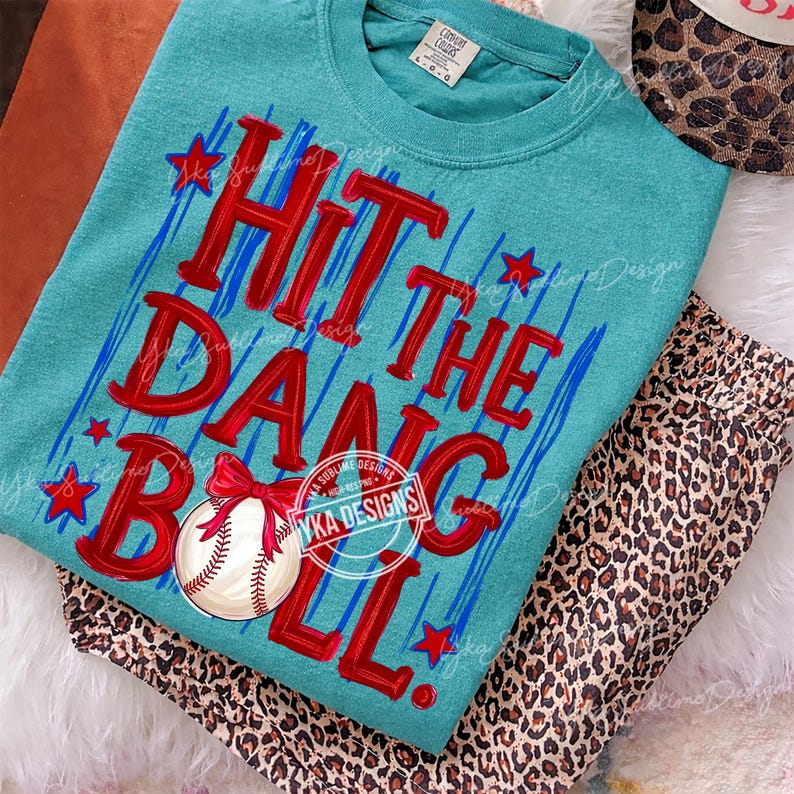Preppy Coquette Baseball PNG, Hit The Dang Ball Diseño de sublimación, Stripes Baseball Mom Game Day Descarga digital imagen 7