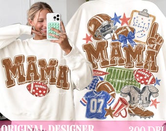 Vintage Football Mama PNG, Doodle Football Season PNG, Hand Drawn Football Png, Trendy Football Game Day Png Digital Download