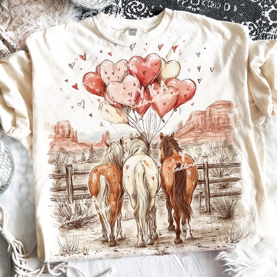 Western Horse Valentine Png, Valentine's Day Horse PNG, Western Valentine Png, Valentine Heart Png, Love Xoxo Png, Sublimation Designs