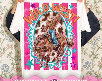 Preppy Wild West Png, Funny Western Cowgirl Design, Rodeo Cowgirl Graphic, Trendy Boutique Tee, Coastal Cowgirl Png, Trending Stripes Png