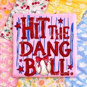 Preppy Coquette Baseball PNG, Hit The Dang Ball Diseño de sublimación, Stripes Baseball Mom Game Day Descarga digital imagen 5
